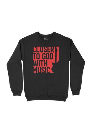 Kırmızı Closer To God Siyah Sweatshirt
