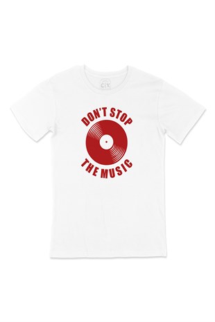 Kırmızı Dont Stop The Music Tişört