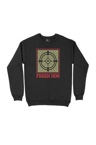 Kırmızı Finish Him Siyah Sweatshirt