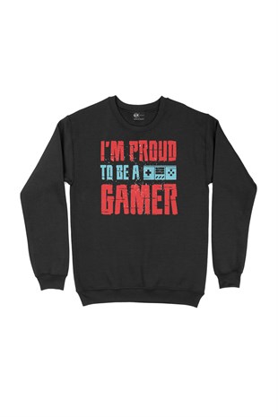 Kırmızı I Am Proud Siyah Sweatshirt