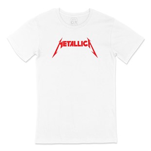 Kırmızı Metallica Logolu Tişört