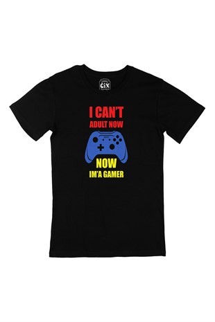 Kırmızı Now I Am A Gamer Siyah Tişört