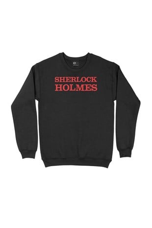 Kırmızı Sherlock Holmes Siyah Sweatshirt