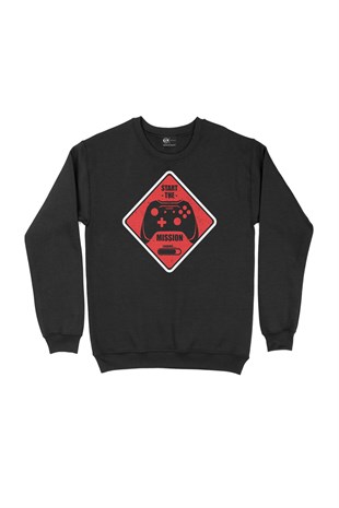 Kırmızı Start The Mission Siyah Sweatshirt