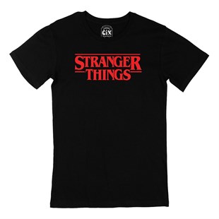 Kırmızı Stranger Things Siyah Tişört