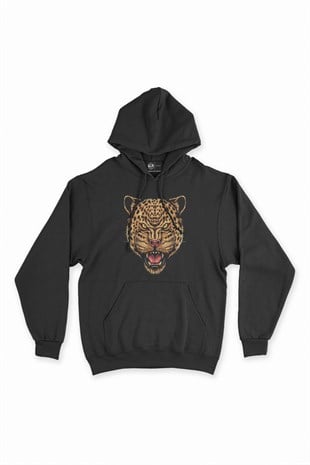 Kızgın Kaplan Siyah Kapşonlu Sweatshirt Hoodie