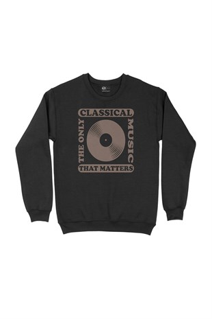 Klasik Müzik Siyah Sweatshirt