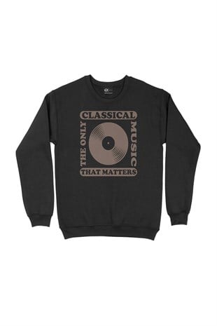 Klasik Müzik Siyah Sweatshirt