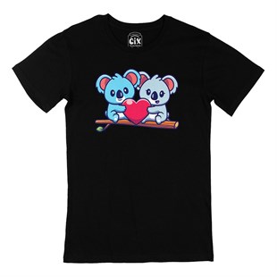Koala Aşkı Siyah Tişört