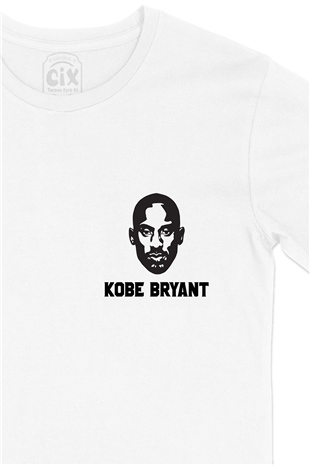 Kobe Bryant Cep Logo Tasarımlı Beyaz Tişört