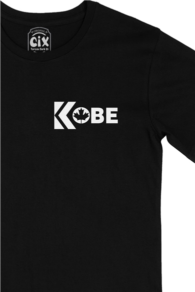 Kobe Bryant Logo Cep Logo Tasarımlı Siyah Tişört
