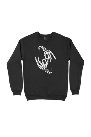 Korn İskelet El Siyah Sweatshirt