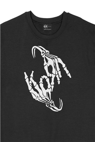 Korn İskelet El Siyah Sweatshirt