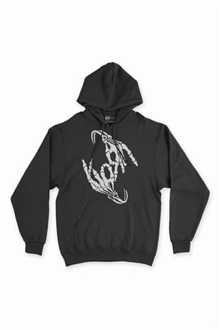 Korn İskelet El Siyah Sweatshirt Hoodie
