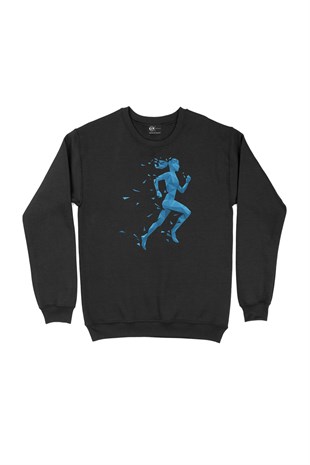 Koşucu Bayan Siyah Sweatshirt