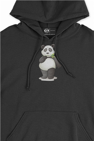 Küçük Panda Siyah Sweatshirt Hoodie