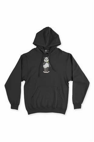Küçük Panda Siyah Sweatshirt Hoodie