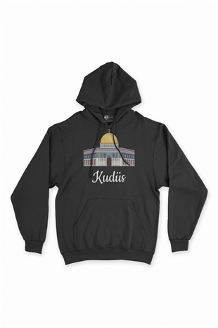 Kudüs Siyah Sweatshirt Hoodie