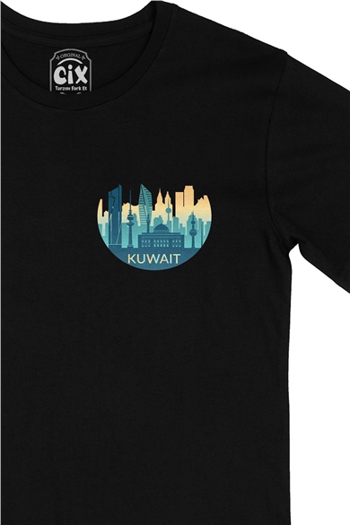 Kuveyt Cep Logo Tasarımlı Siyah Tişört