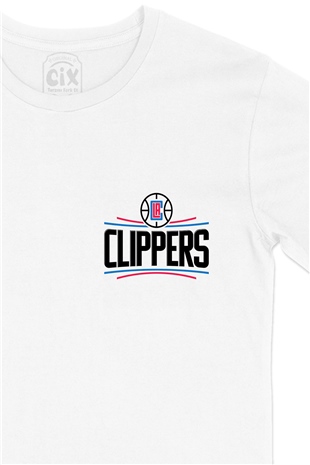 La Clippers Cep Logo Tasarımlı Beyaz Tişört