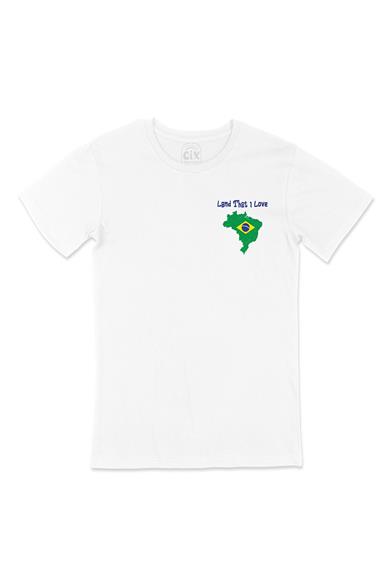 Land That I Love Brezilya Cep Tasarım Baskılı Beyaz Tişört