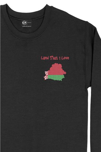 Land That I Love Bulgaristan Cep Tasarım Baskılı Sweatshirt