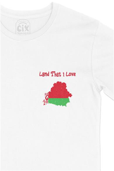 Land That I Love Bulgaristan Cep Tasarım Baskılı Beyaz Tişört