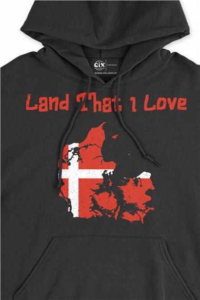 Land That I Love Danimarka Kapşonlu Sweatshirt Hoodie