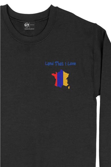 Land That I Love Ermenistan Cep Tasarım Baskılı Sweatshirt