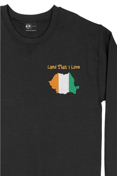 Land That I Love Fildişi Cep Tasarım Baskılı Sweatshirt