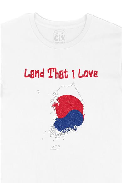 Land That I Love Güney Kore Beyaz Tişört