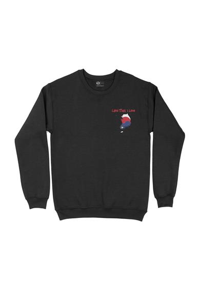 Land That I Love Güney Kore Cep Tasarım Baskılı Sweatshirt