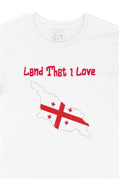 Land That I Love Gürcistan Beyaz Tişört