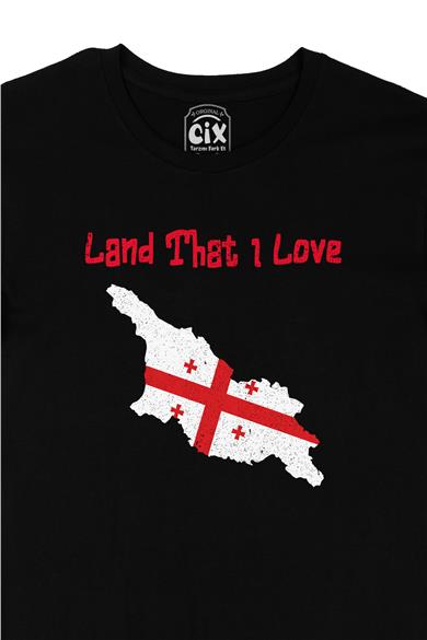 Land That I Love Gürcistan Siyah Tişört