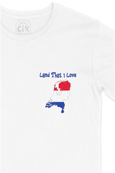 Land That I Love Hollanda Cep Tasarım Baskılı Beyaz Tişört