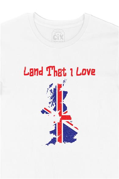 Land That I Love İngiltere Beyaz Tişört