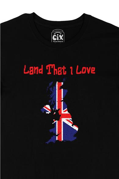 Land That I Love İngiltere Siyah Tişört