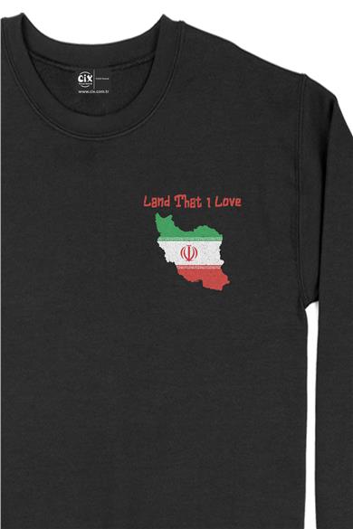 Land That I Love İran Cep Tasarım Baskılı Sweatshirt