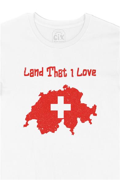 Land That I Love İsviçre Beyaz Tişört