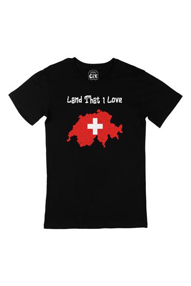 Land That I Love İsviçre Siyah Tişört