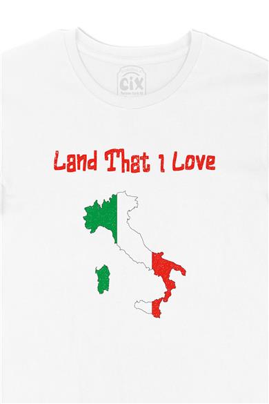 Land That I Love İtalya Beyaz Tişört