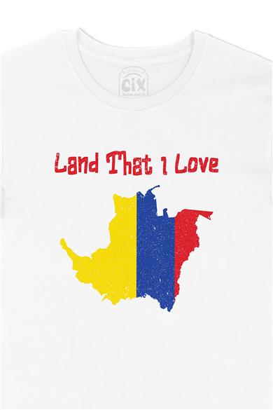 Land That I Love Kolombiya Beyaz Tişört