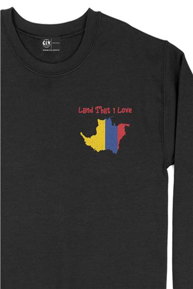 Land That I Love Kolombiya Cep Tasarım Baskılı Sweatshirt