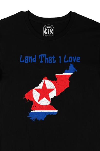 Land That I Love Kuzey Kore Siyah Tişört