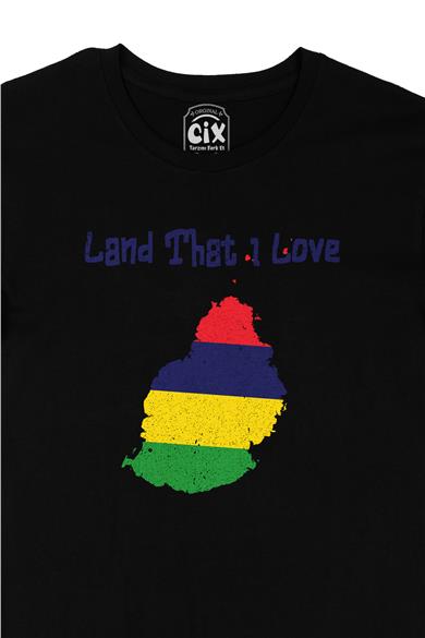 Land That I Love Mauritius Siyah Tişört