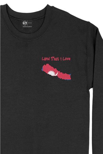 Land That I Love Nepal Cep Tasarım Baskılı Sweatshirt