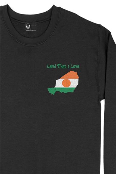 Land That I Love Nijer Cep Tasarım Baskılı Sweatshirt