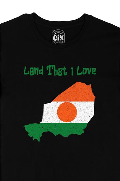 Land That I Love Nijer Siyah Tişört