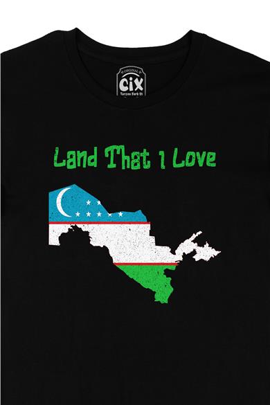 Land That I Love Özbekistan Siyah Tişört