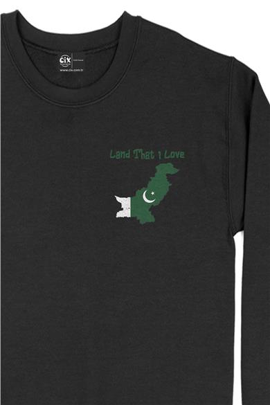 Land That I Love Pakistan Cep Tasarım Baskılı Sweatshirt